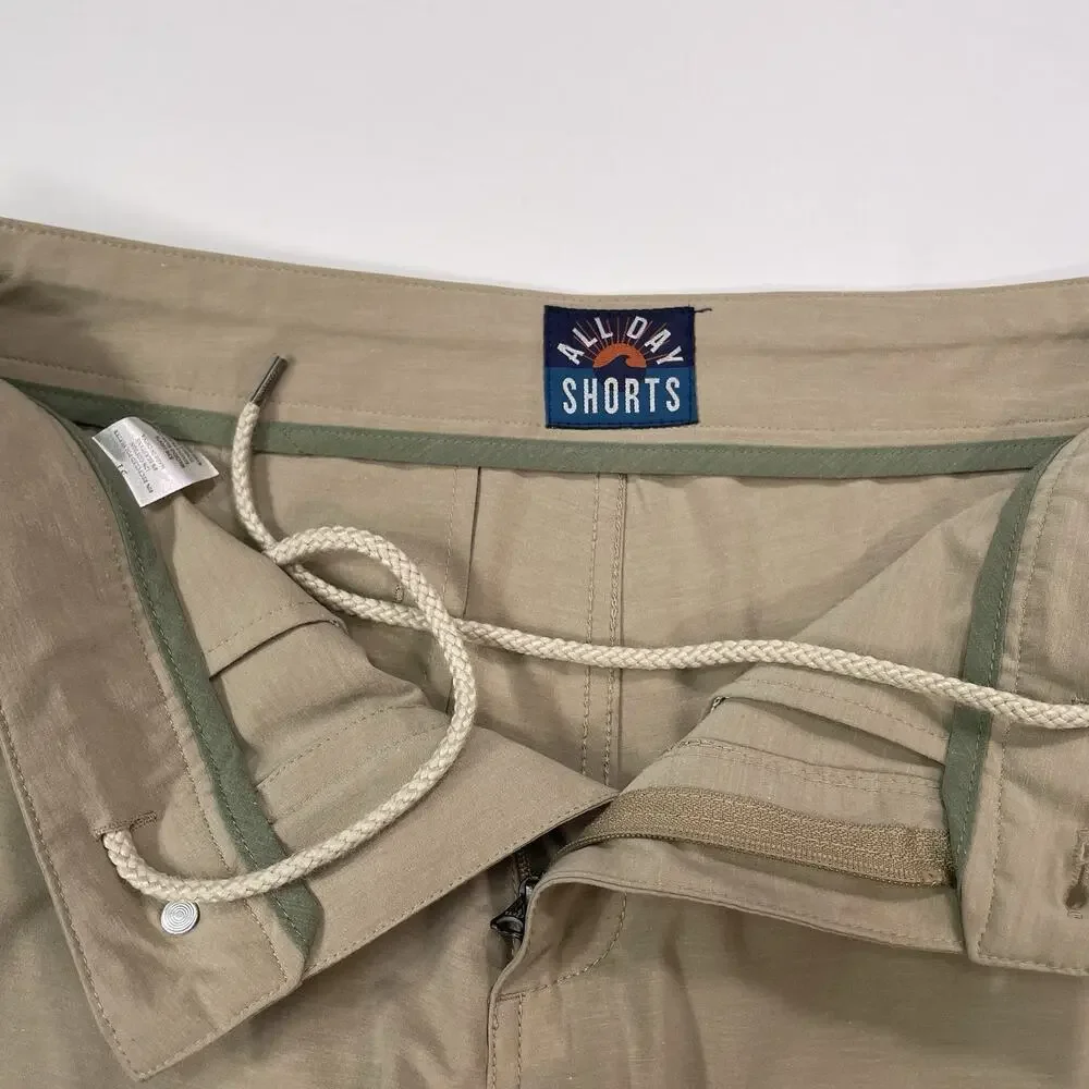 Faherty All Day 9” Shorts Men’s 31 (M. 32) Biege Belt Loops Drawstring Golf